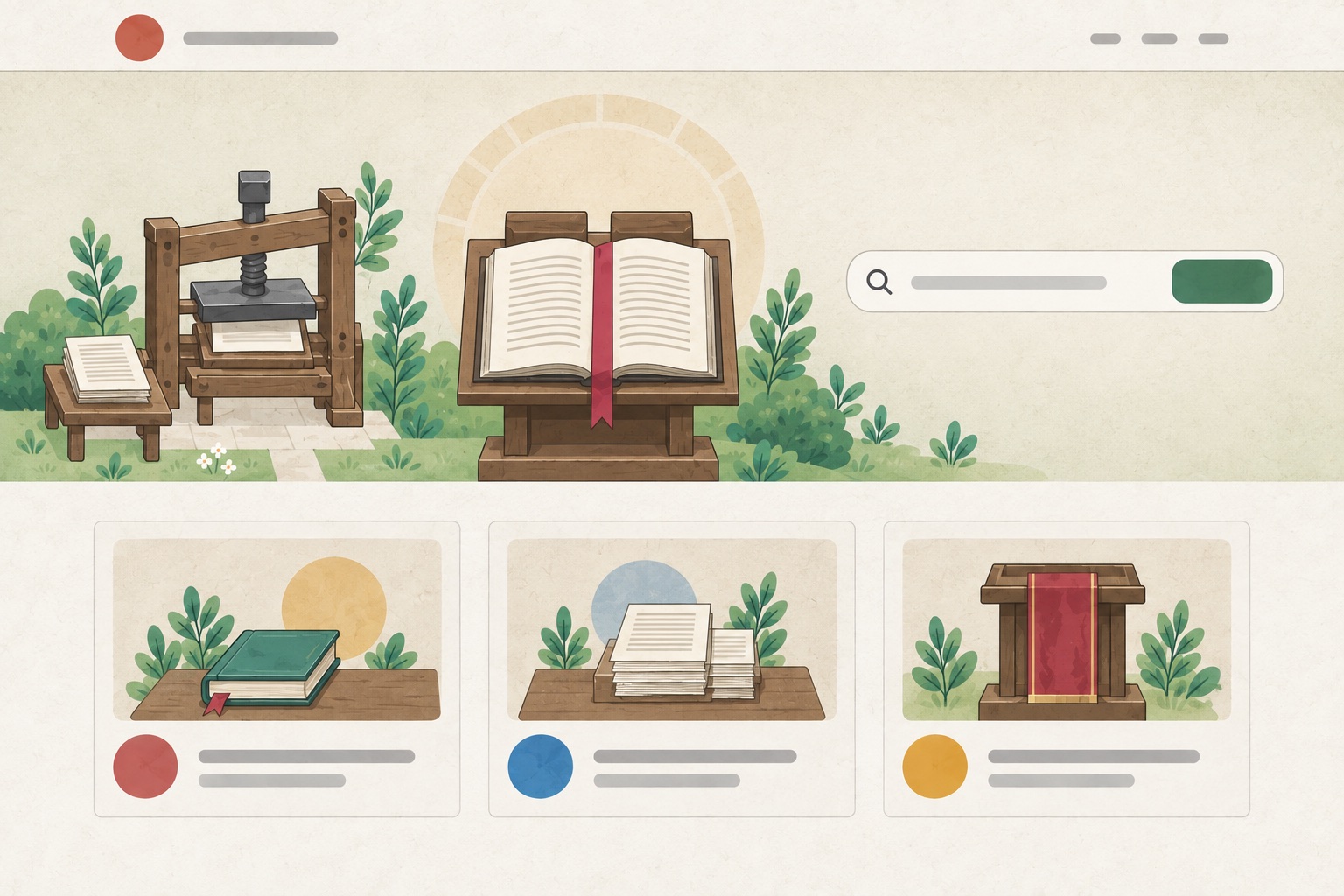 Bible 1517 concept illustration